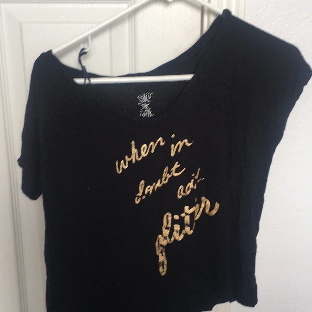 When in doubt add glitter tee